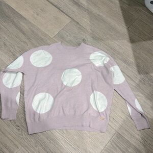 Pink large polka dot sweater